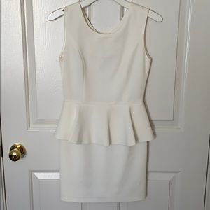 Moyinv Company White Structured Peplum Dress